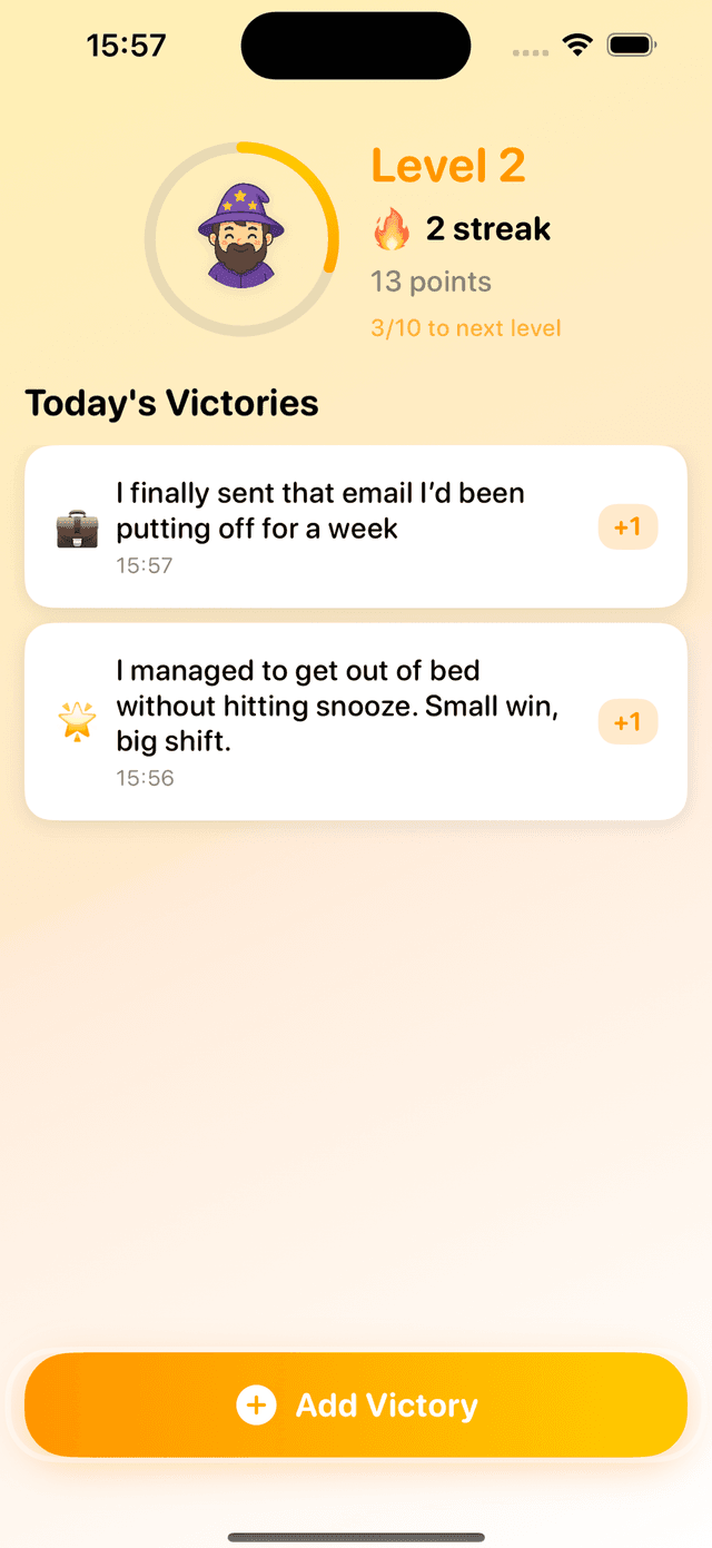 Victory App Home Screen